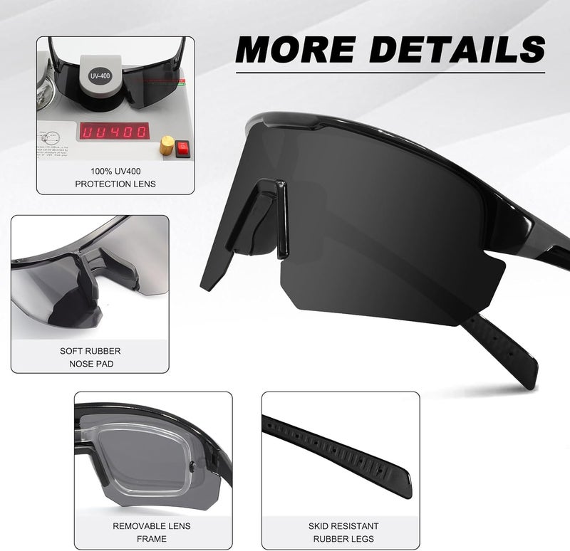 BangLong Polarized Sports Sunglasses for Men Women - UV Protection Sun Glasses for Running Baseball Cycling Bike Fishing - Image 5